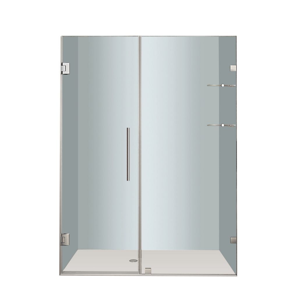 Aston Nautis 72 Inch X 72 Inch Completely Frameless Hinged Shower Door