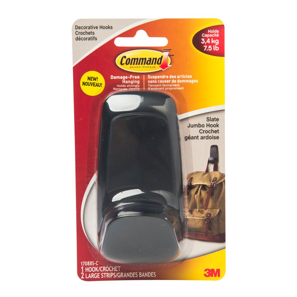 Command Jumbo Hook, 17088SC, slate The Home Depot Canada
