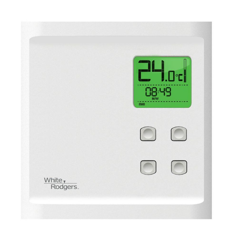 WhiteRodgers WR Heat Only Programmable Baseboard Dual Pole 240V/120V Thermostat Back Li