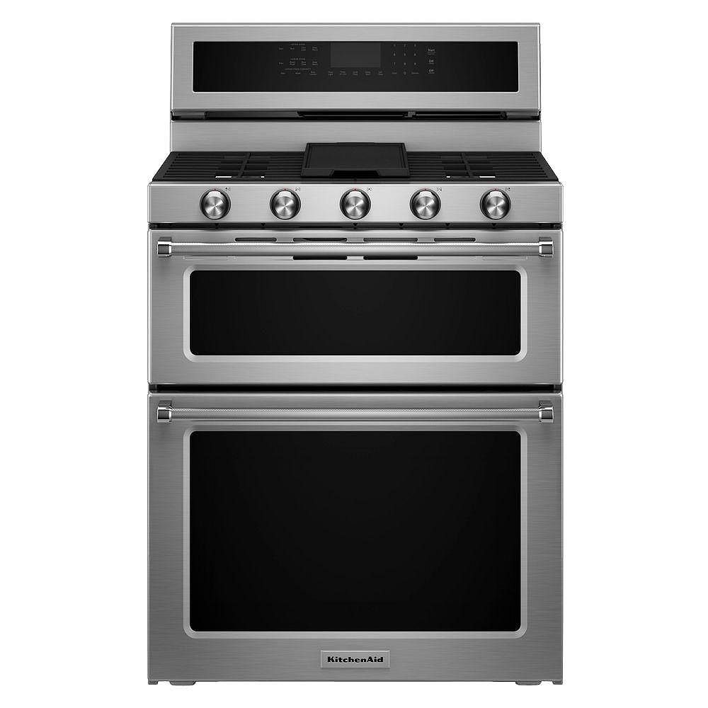 KitchenAid Double cuisinière à double four de 6,7 pi3 avec four à