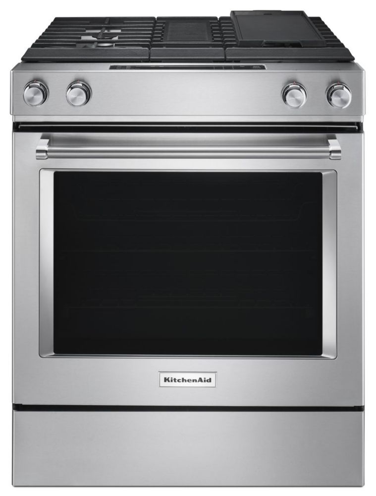 KitchenAid 6.3 cu. ft. Slide-In Dual Fuel Range with Downdraft in ...