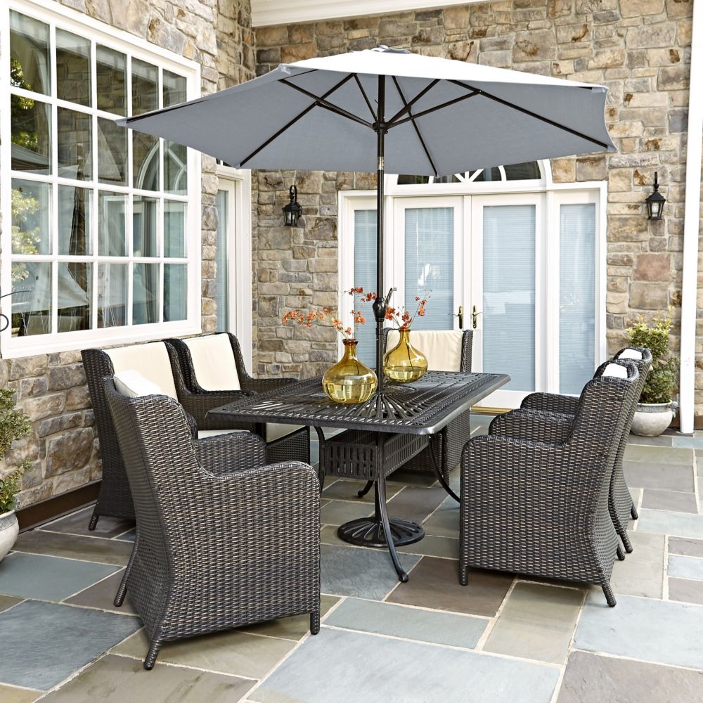Home Styles Largo 7-Piece Patio Dining Set with Riviera Chairs and