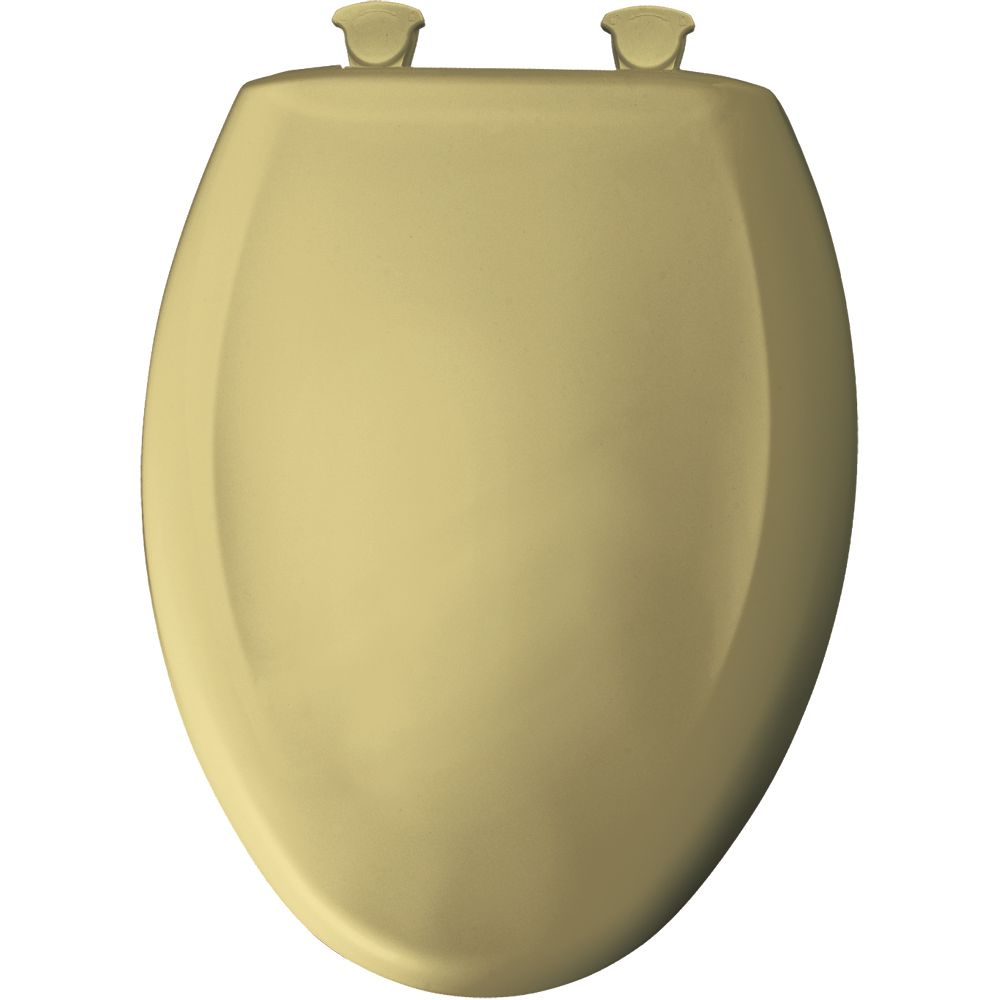 Bemis Elongated Closed Front Toilet Seat in Harvest Gold with Easy Clean and Change Hinge The