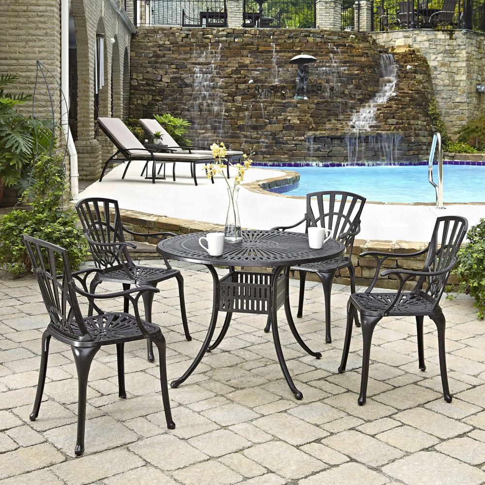 Home Styles Largo 5-Piece 42-inch Patio Dining Set with Arm Chairs in
