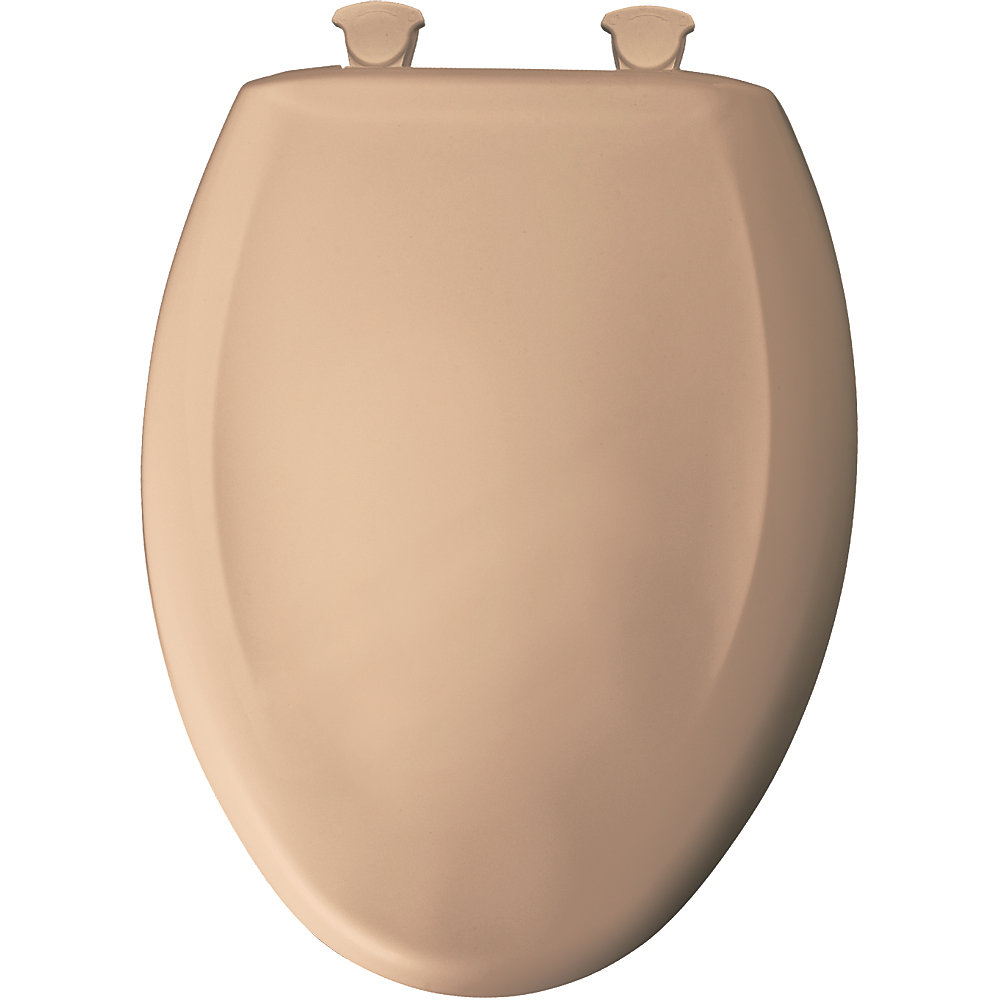 Elongated Closed Front Toilet Seat In Tan With Easy Clean And Change Hinge