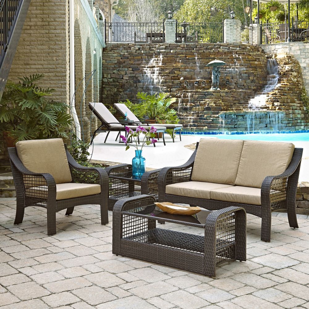 Home Styles Lanai Breeze Collection Loveseat, Accent Chair, End Table