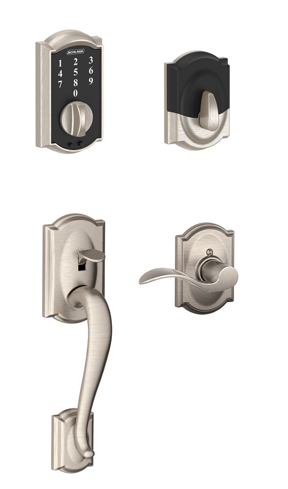 Schlage Century Single Cylinder Handleset and Latitude Lever Satin