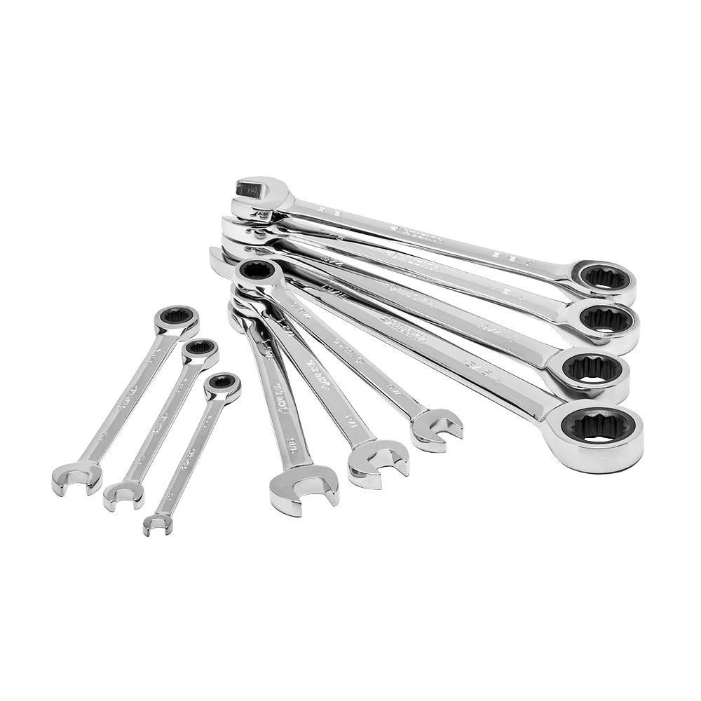 Husky SAE Ratcheting Combination Wrench Set (10Piece) The Home Depot
