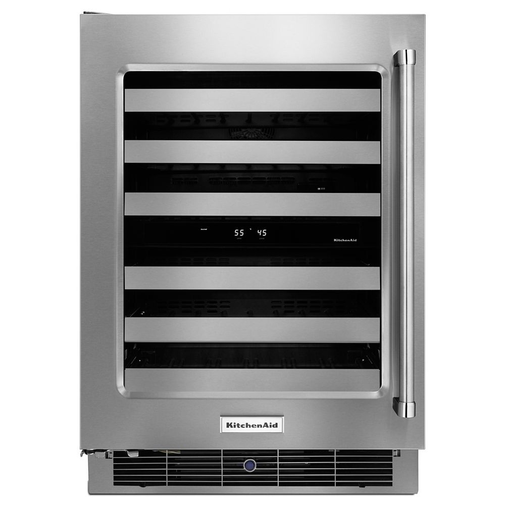 KitchenAid 24inch W Undercounter Wine Fridge for 46 Bottles in