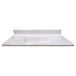 Magick Woods 25 inch W x 19 inch D White Vanity Top with Rectangle Bowl ...