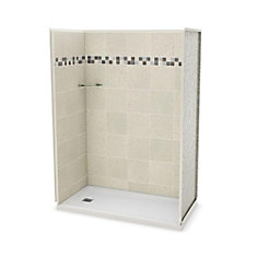 Utile 32-Inch x 60-Inch Alcove Shower Stall in Stone Sahara
