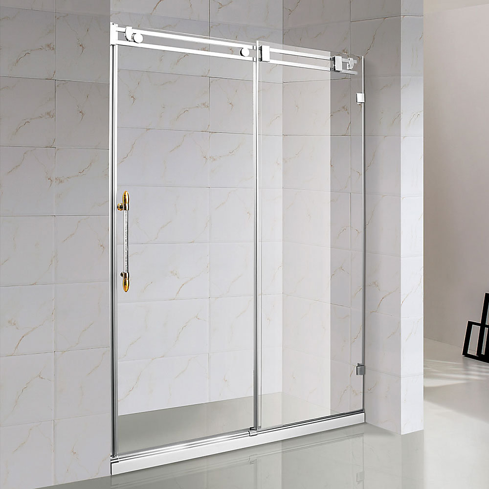 Valley 48 Inch X 78 74 Framed Rectangular Sliding Shower Door Valley 48 Inch X 78 74 Framed Rectangular Sliding Shower Door In Clear Glass With Chrome Hardware
