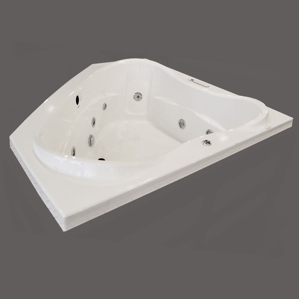 Vita Acrylic Corner Drop In Whirlpool Bathtub In White