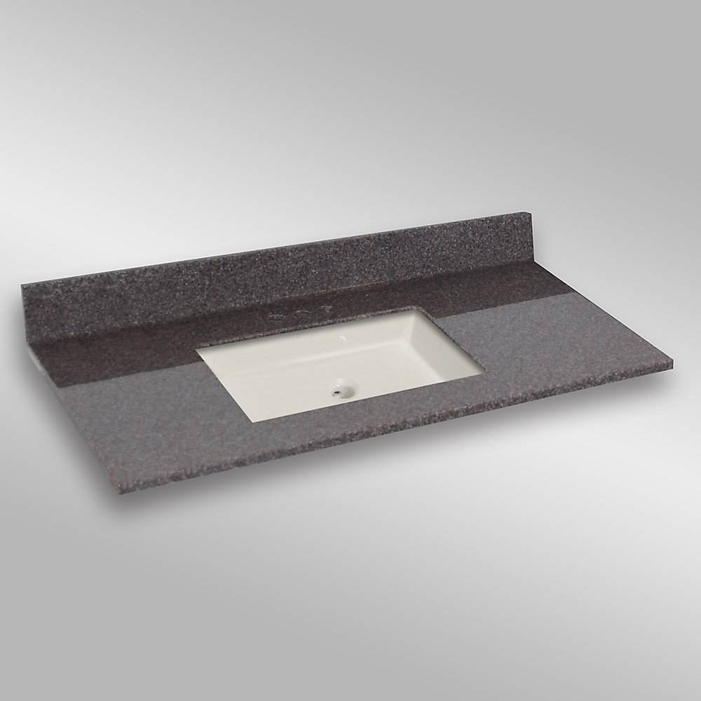 49 Inch W X 22 D Granite Square Centre Basin Vanity Top In Mystique