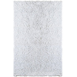 Tulip White 4 ft. x 6 ft. Indoor Shag Rectangular Area Rug