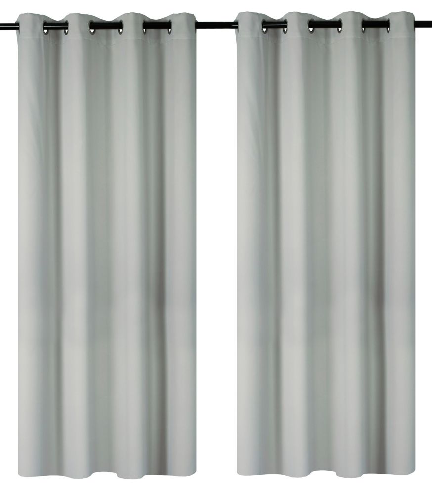 LJ Home Fashions Luxura Room Darkeing, Insulating 56x95inch Grommet 2Pack Curtain Set, Silver 