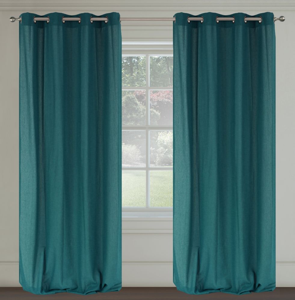 Lj Home Fashions Maestro Linen Like Grommet Curtain Panels