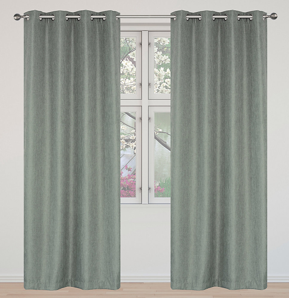 Eclipse Room Darkening Privacy Grommet Panel Set 52 Inch W X 95 L Grey