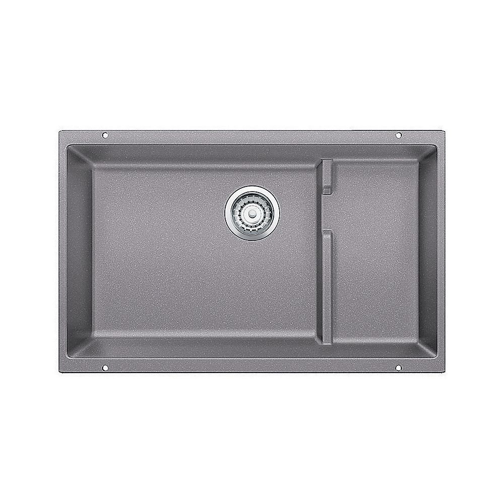 Blanco PRECIS CASCADE, Single Bowl Undermount Kitchen Sink, SILGRANIT Metallic Gray The Home