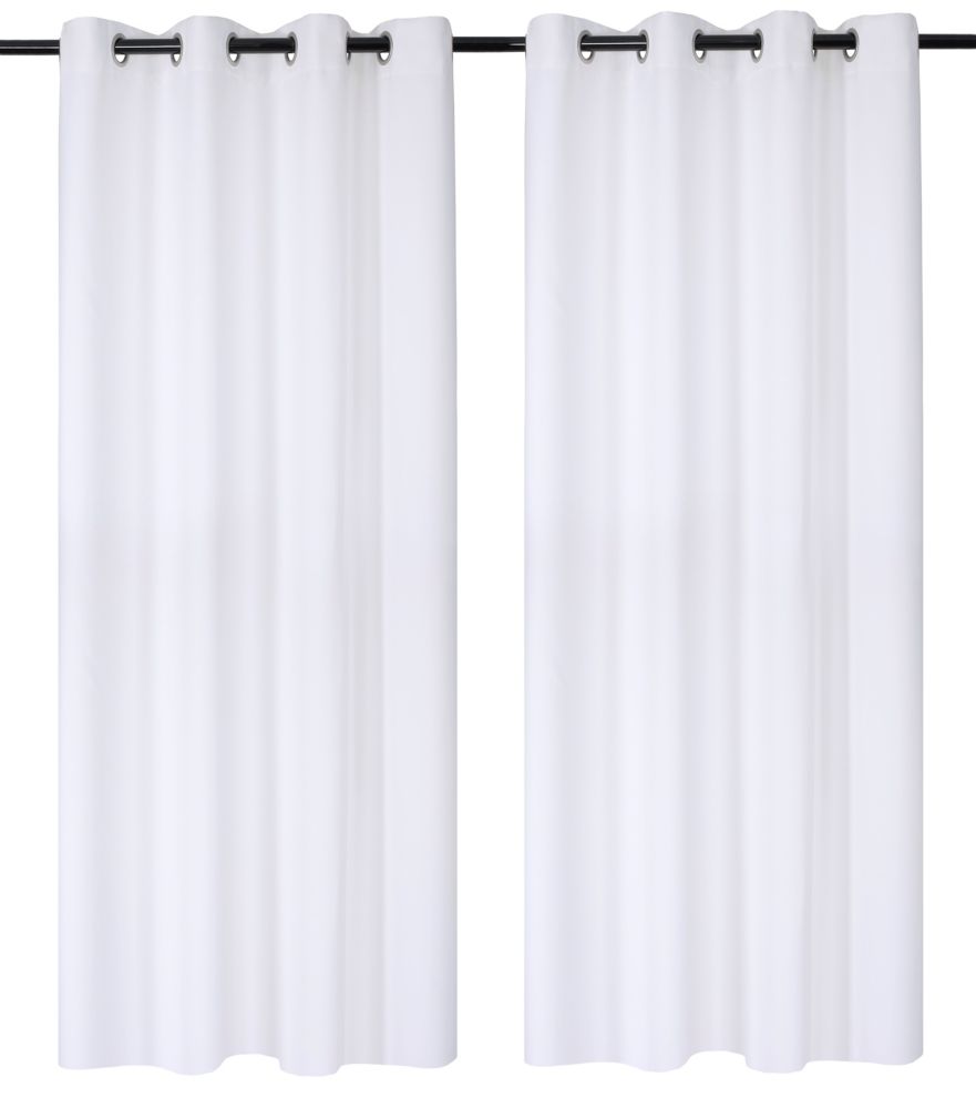56 W x 95 L LJ Home Fashions 99 Luxura Light Reducing Privacy Grommet Curtain Panels White Set of 2