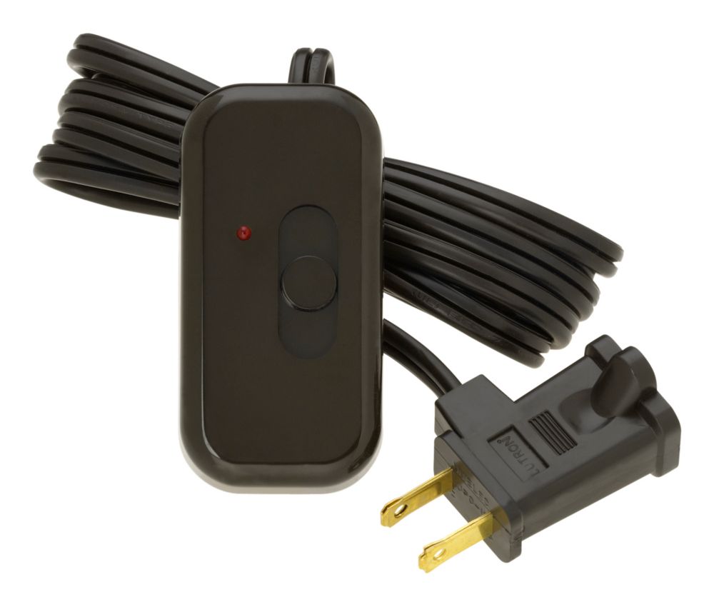 Lutron Credenza 300W PlugIn Lamp Dimmer in Brown with Night Light