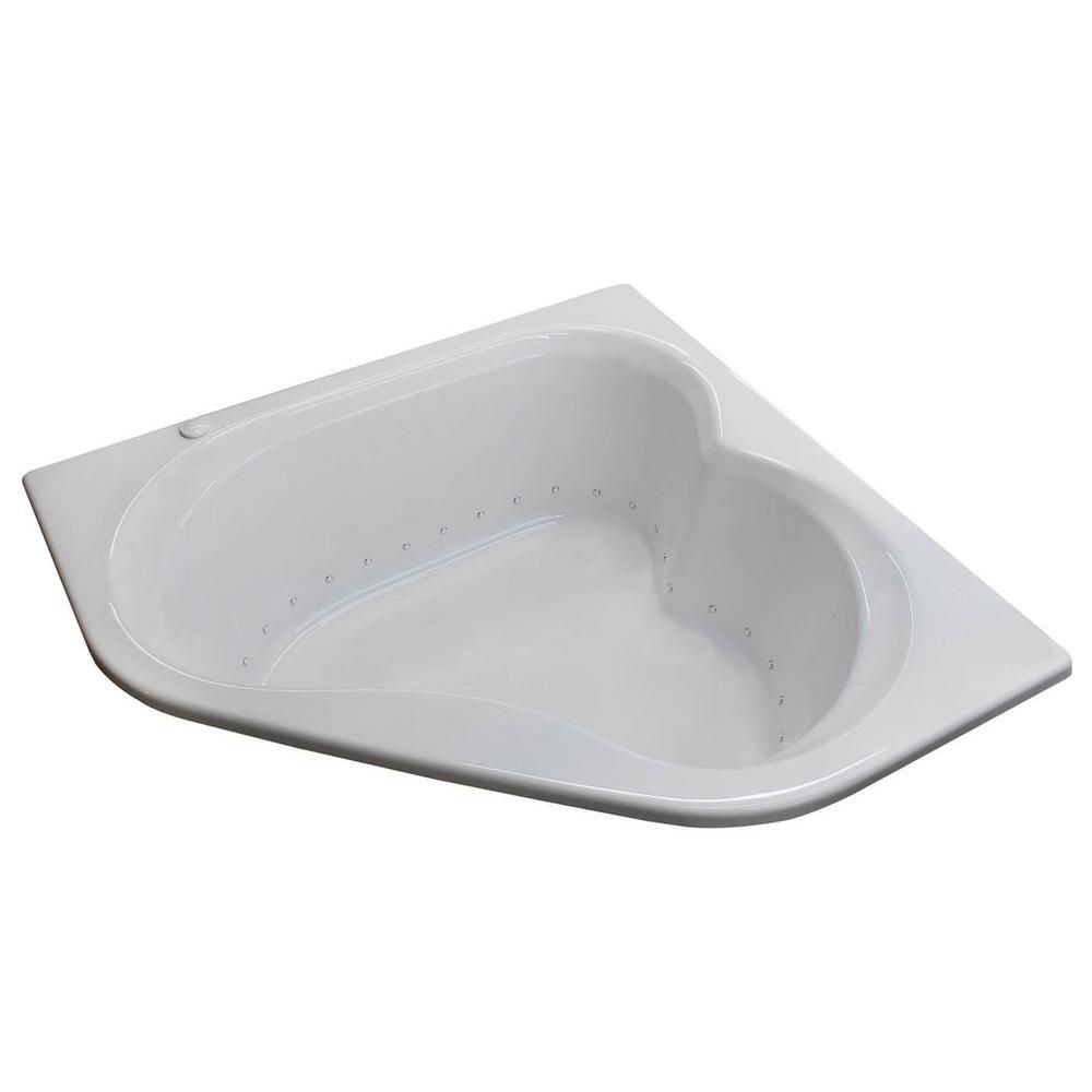 Universal Tubs Beryl 5 Feet Corner Air Jetted Bathtub The Home Depot