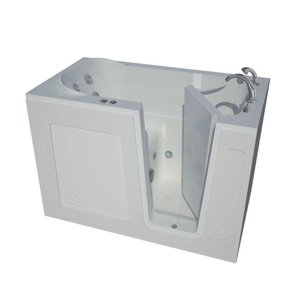 Universal Tubs 4 ft. 6-inch Right Drain Walk-In Whirlpool Bathtub in White | The Home Depot Canada