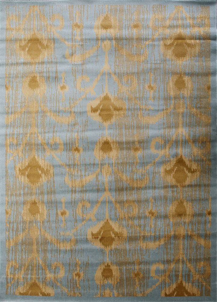 ECARPETGALLERY Tapis fait à la machine bleu clair Ikat ECARPETGALLERY Tapis fait à la machine bleu clair Ikat