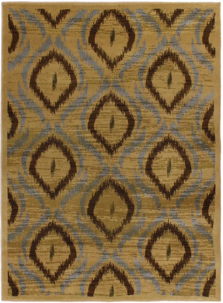 ECARPETGALLERY Tapis fait à la machine marron clair Ikat ECARPETGALLERY Tapis fait à la machine marron clair Ikat