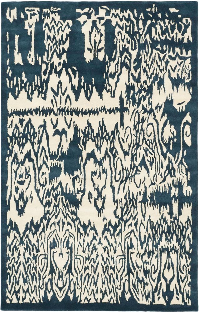 ECARPETGALLERY Tapis turquoise crème avec de l art abstrait fait main ECARPETGALLERY Tapis turquoise crème avec de l art abstrait fait main