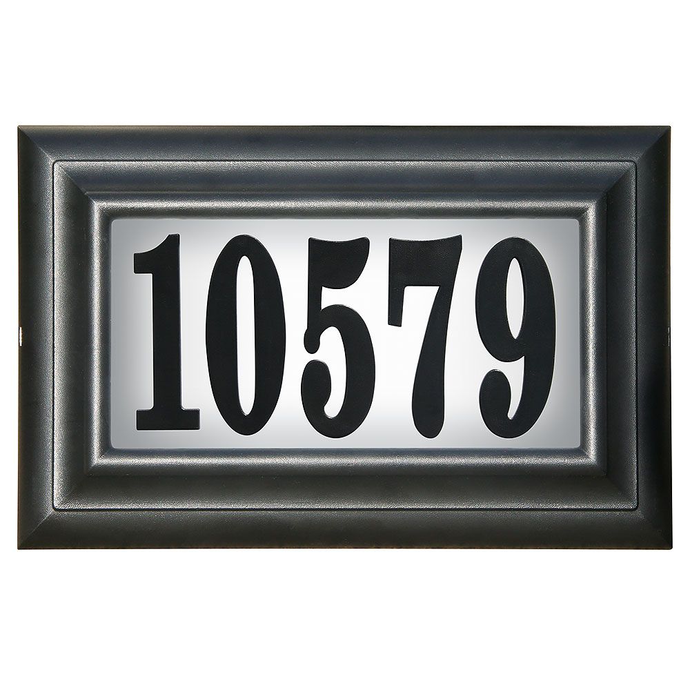 Pro Df Clic Lighted Address Plaque Black The Home Depot Canada Pro Df Clic Lighted Address Plaque Black
