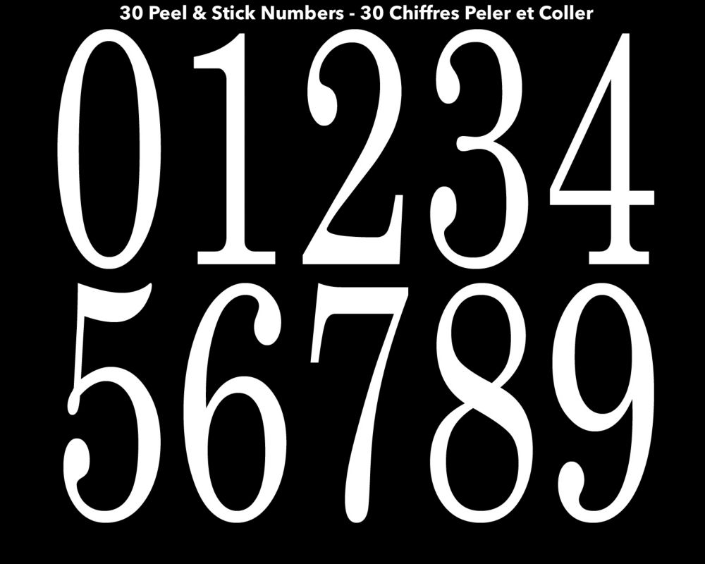 PRO-DF Self-Adhesive Vinyl Numbers Kit, White - 3 Inches | The Home ...