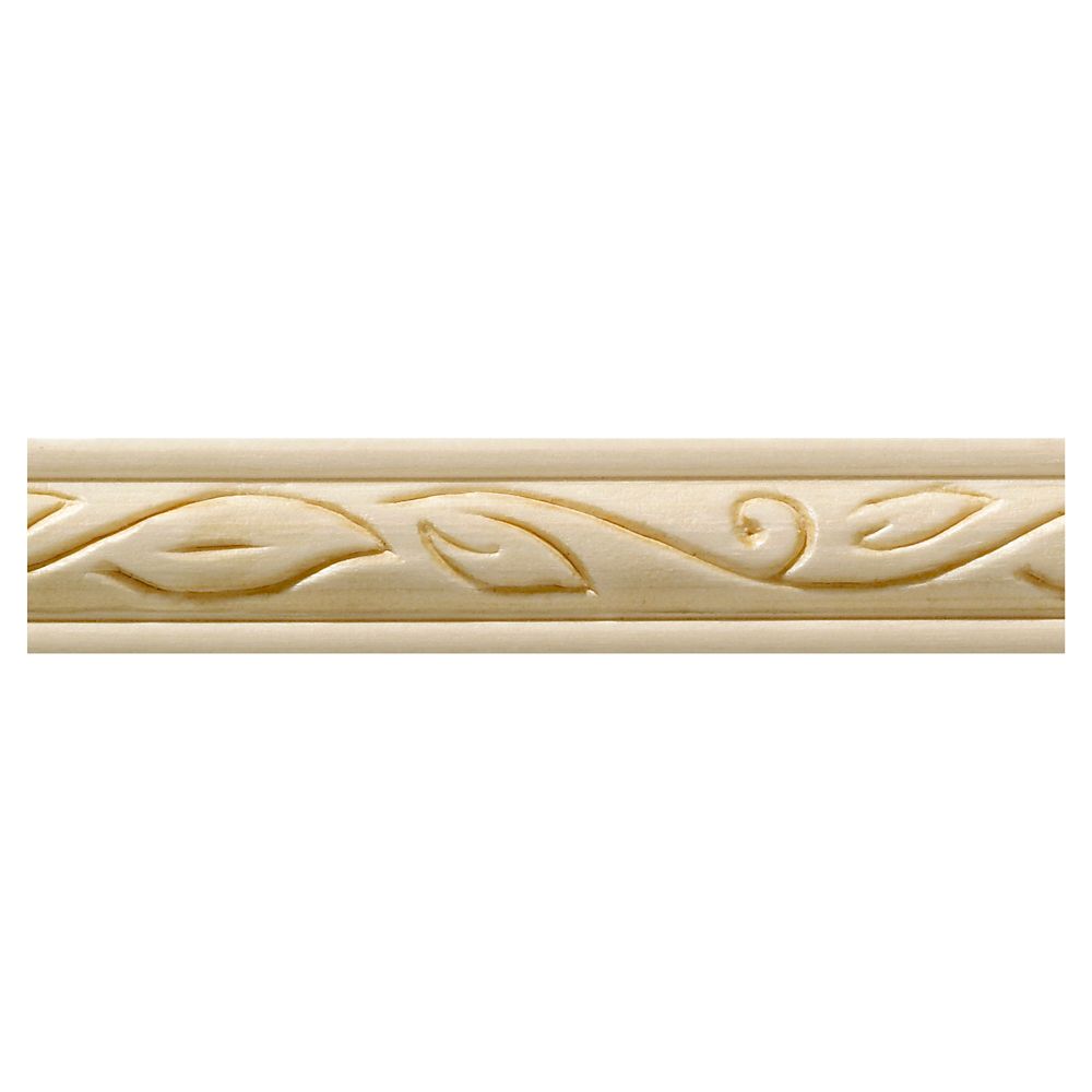Ornamental Mouldings White Hardwood Colonial Trim Moulding 3/16 x 3/8 Sold Per 8 Foot Piece