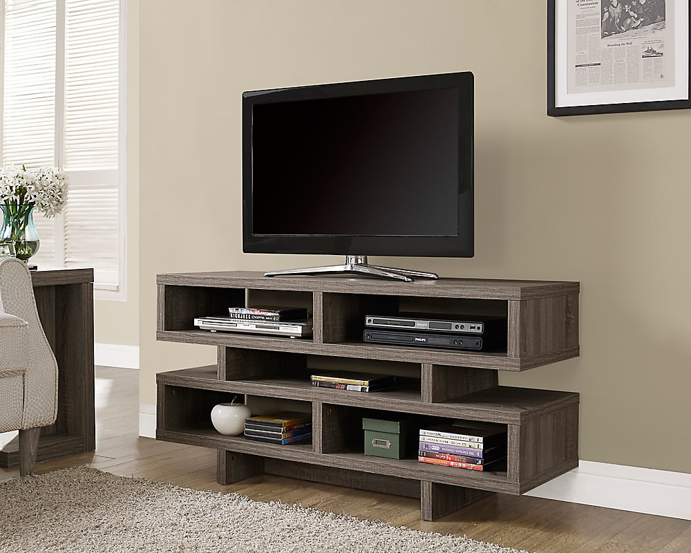 Dark Taupe Reclaimed Look Hollow Core 48 Inchl Tv Console