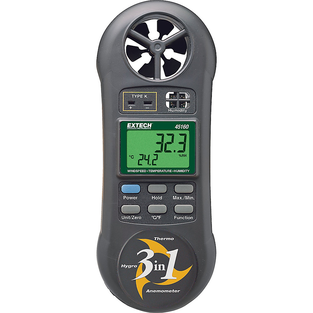 Extech Instruments 3-in-1 Humidity, Temperature and Airflow meter | The ...