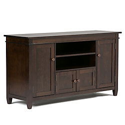 Meuble téléviseur Carlton, 61,8po x 10,43po x 21,8po, marron