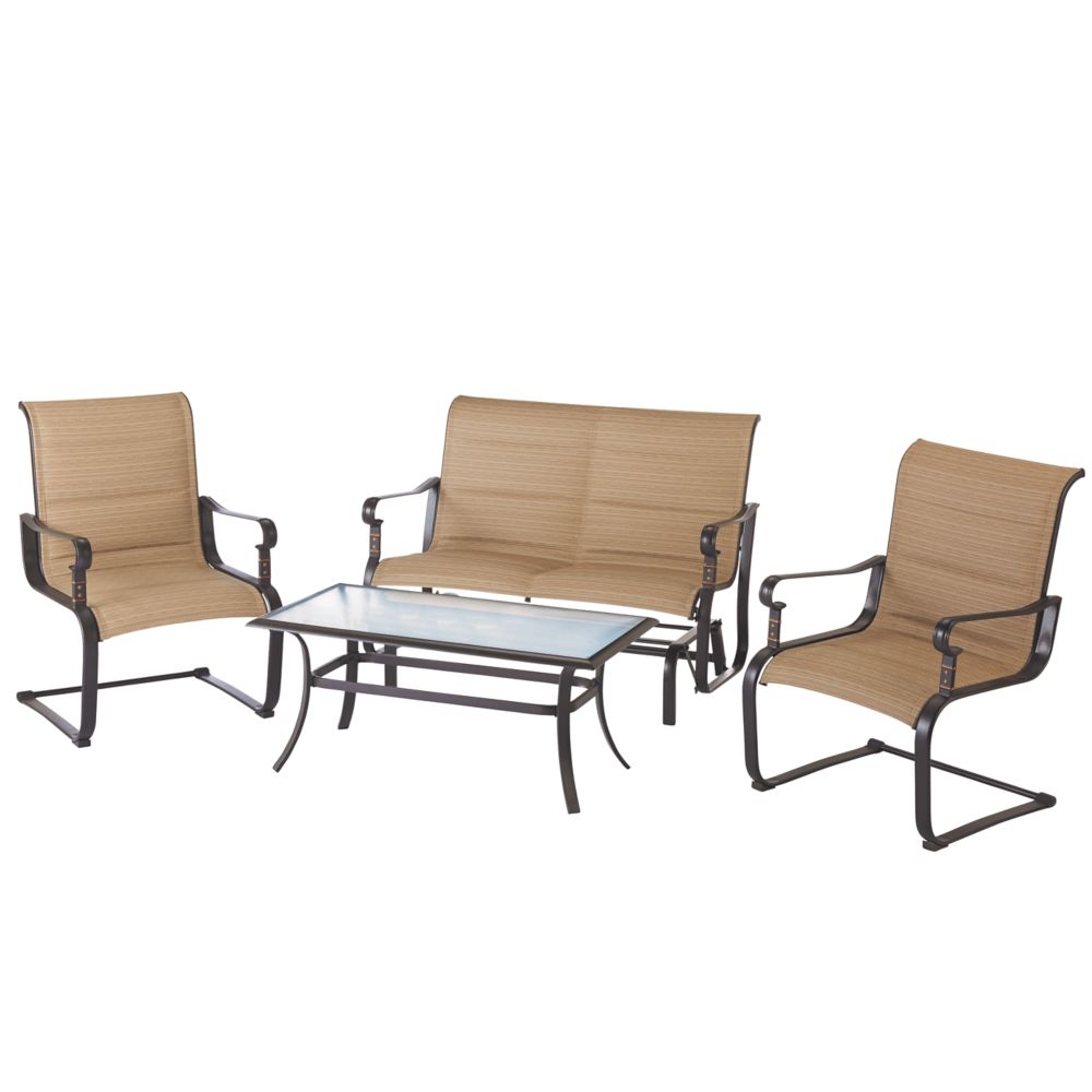 Hampton Bay Belleville 4Piece Patio Deep Seating Set The Home Depot