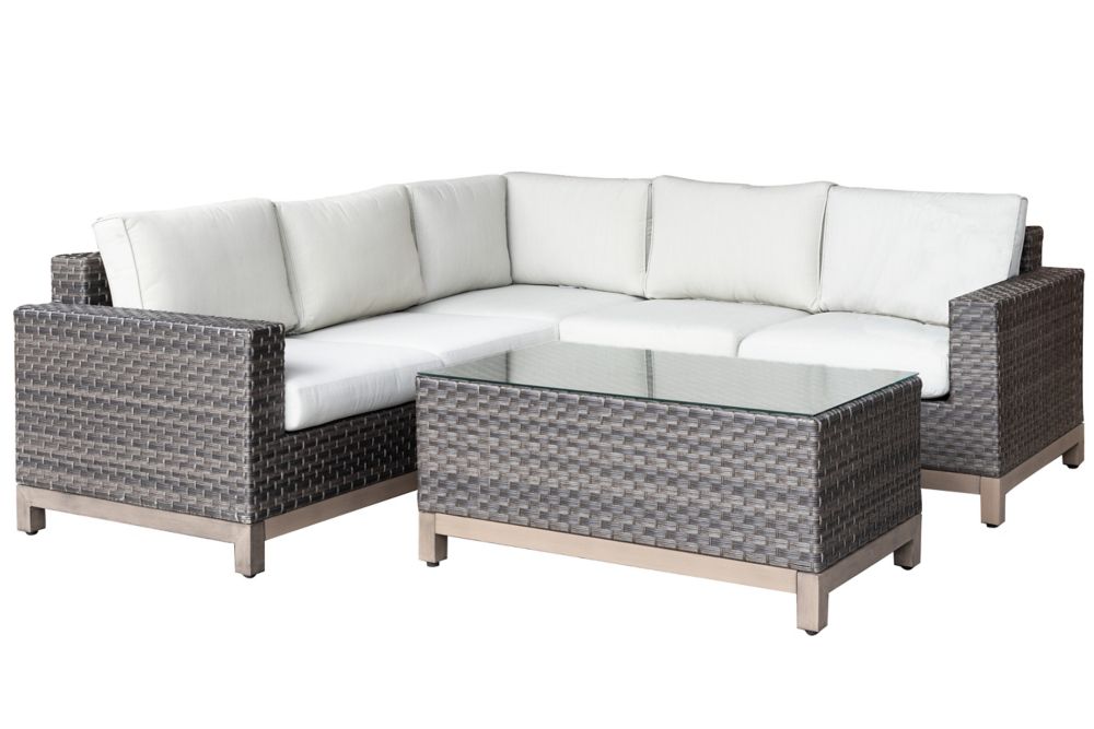 Patio Plus Ann Arbor 4 Piece All Weather Wicker Patio Sectional Set