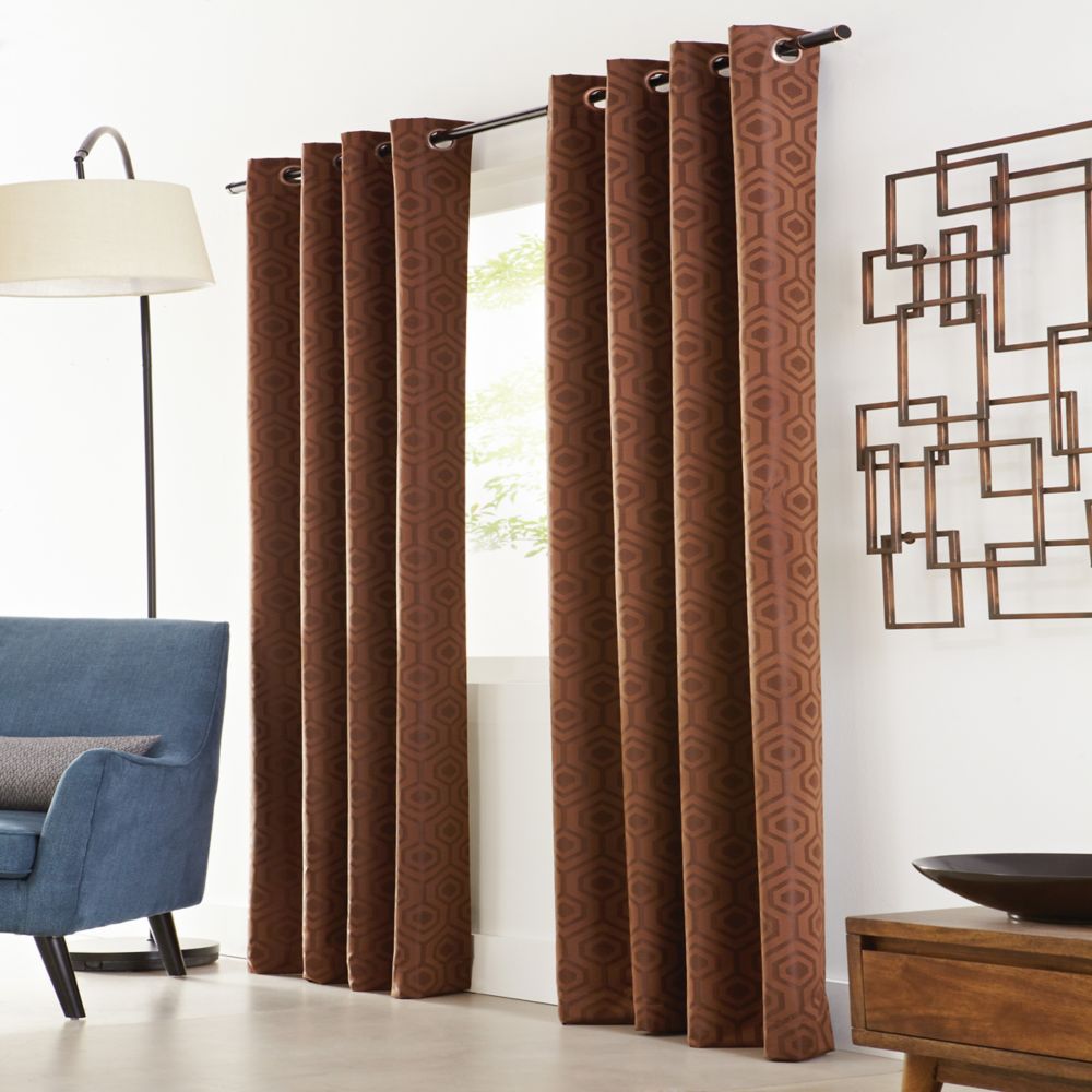 Home Decorators Collection Brown Polyester Jacquard Blackout Curtain