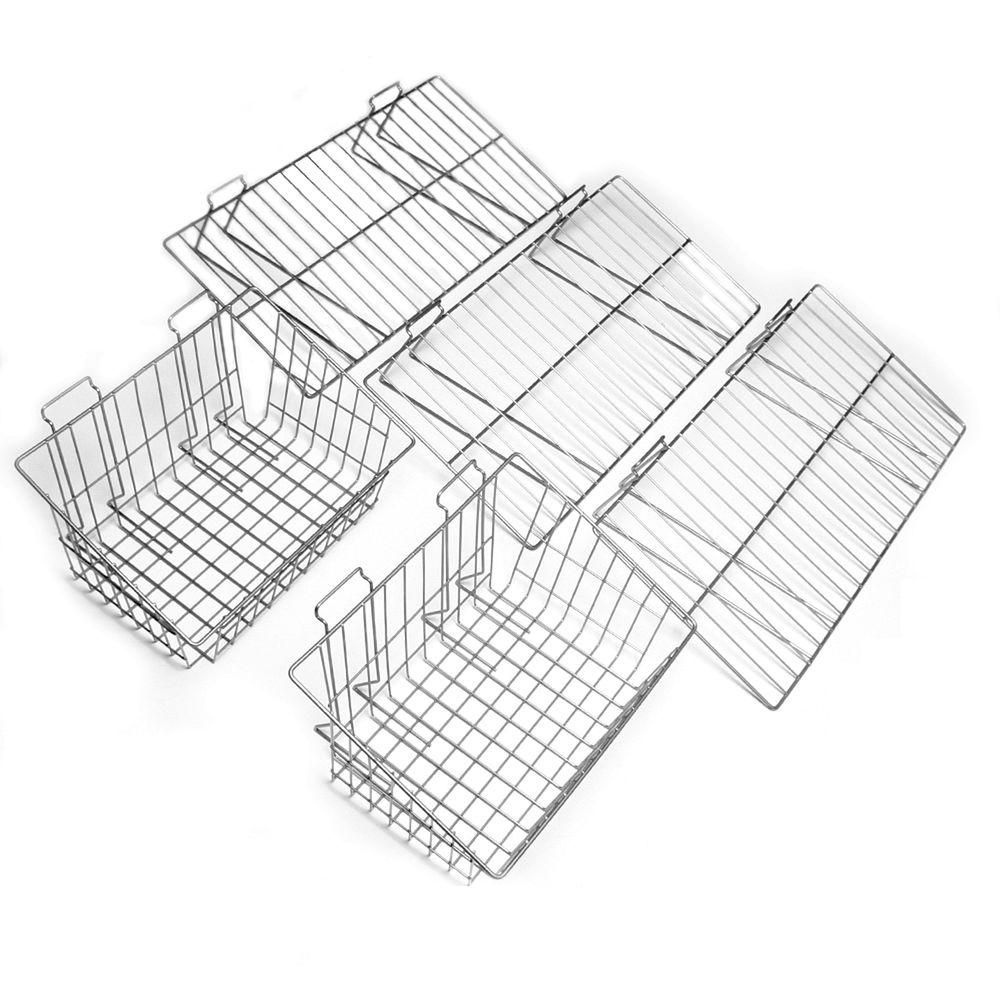 5-Piece Shelf & Basket Kit for Garage Wall Storage Systems