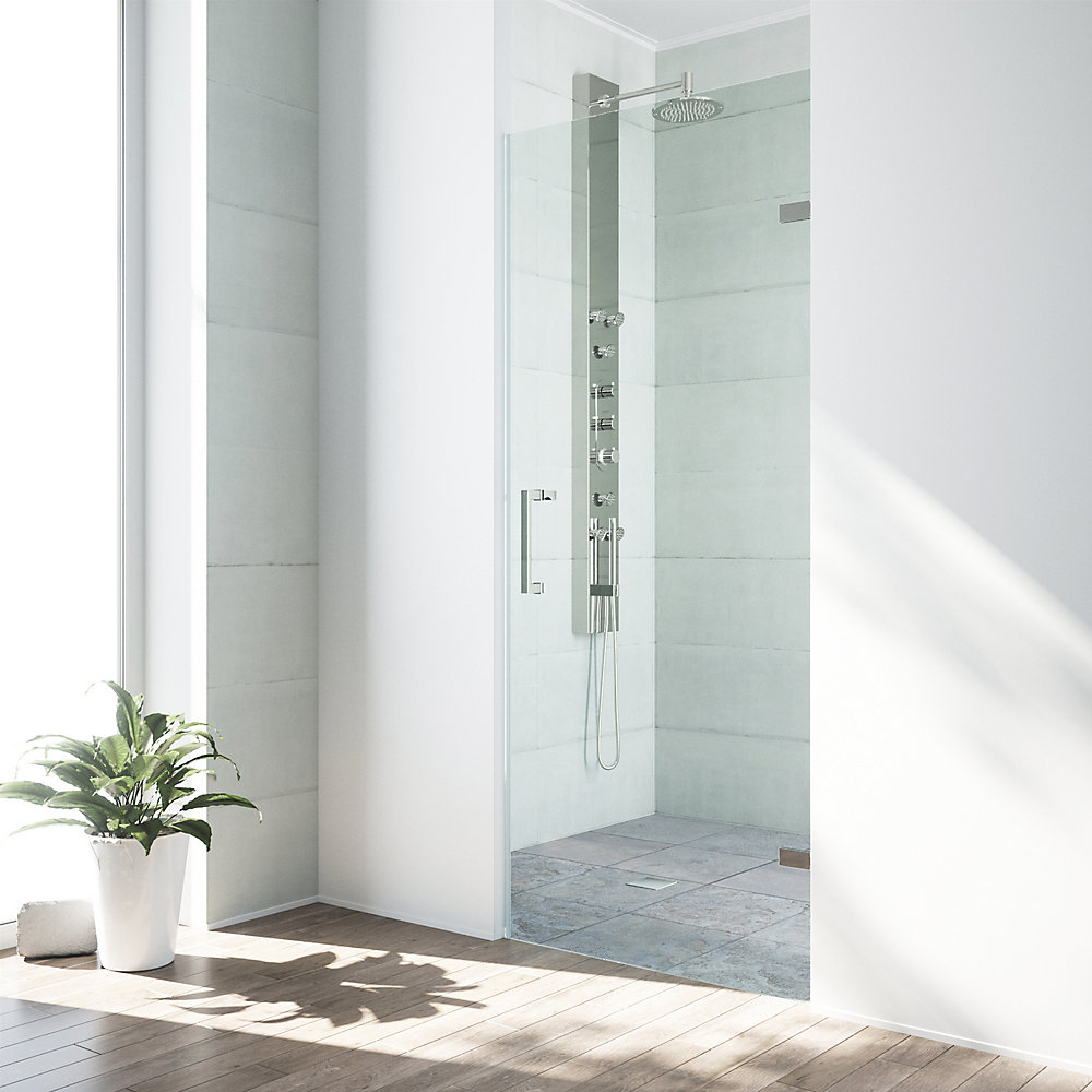Vigo Stainless Steel Clear Soho Frameless Shower Door 24 Inch 5 16 Vigo Stainless Steel Clear Soho Frameless Shower Door 24 Inch 5 16 Glass
