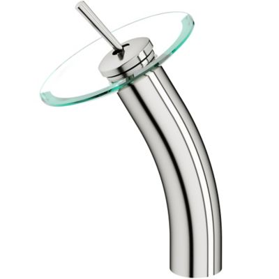 Vigo Single Lever Waterfall Bathroom Faucet With Clear Disc In