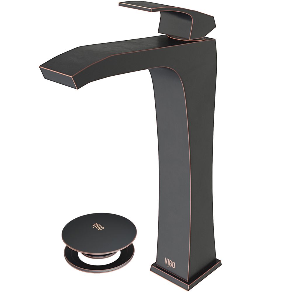 Antique Rubbed Bronze Blackstonian Bathroom Vessel Faucet with Pop up ...