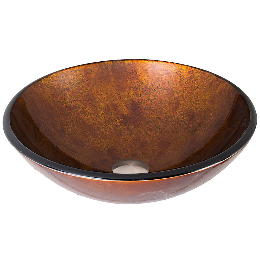 Vigo Russet Handmade Countertop Glass Round Vessel