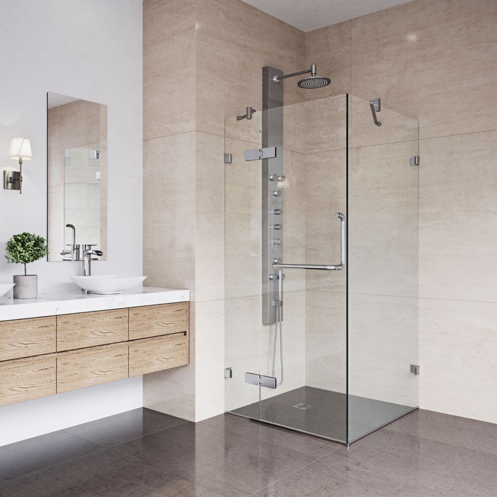 Vigo VIGO 32Inch x 32Inch Frameless Shower Stall in Clear with