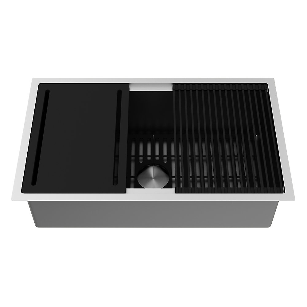 Stainless Steel Farmhouse Kitchen Sink Grid And Strainer 33 Inch 16 Gauge