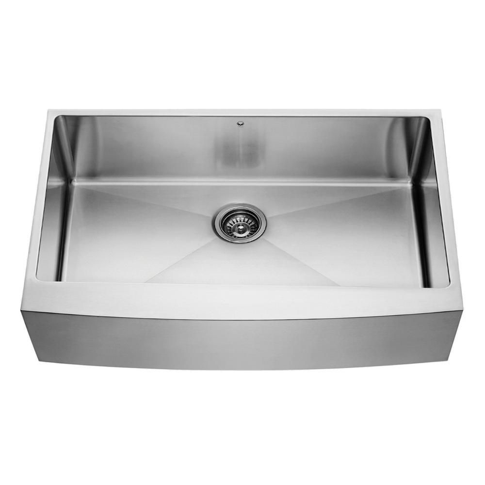 Vigo Stainless Steel Farmhouse Single Bowl Kitchen Sink 36 ...