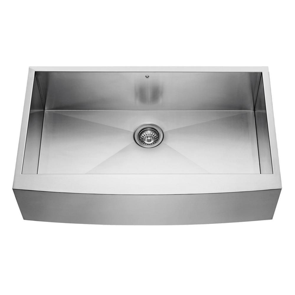 Vigo Stainless Steel Farmhouse 16 Gauge Single Bowl Kitchen Sink 16