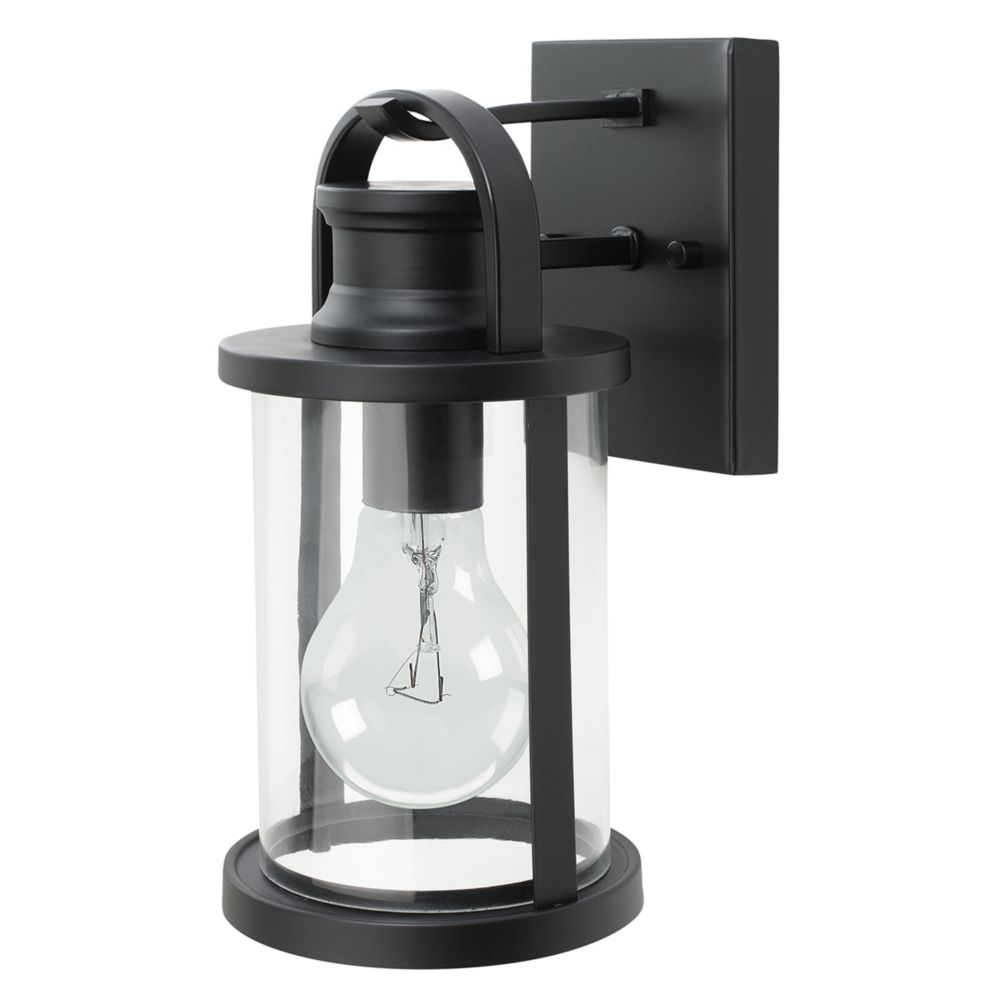 Hampton Bay 1 Light Outdoor Wall Lantern In Black The Home Depot Hampton Bay 1 Light Outdoor Wall Lantern In Black The Home Depot Canada