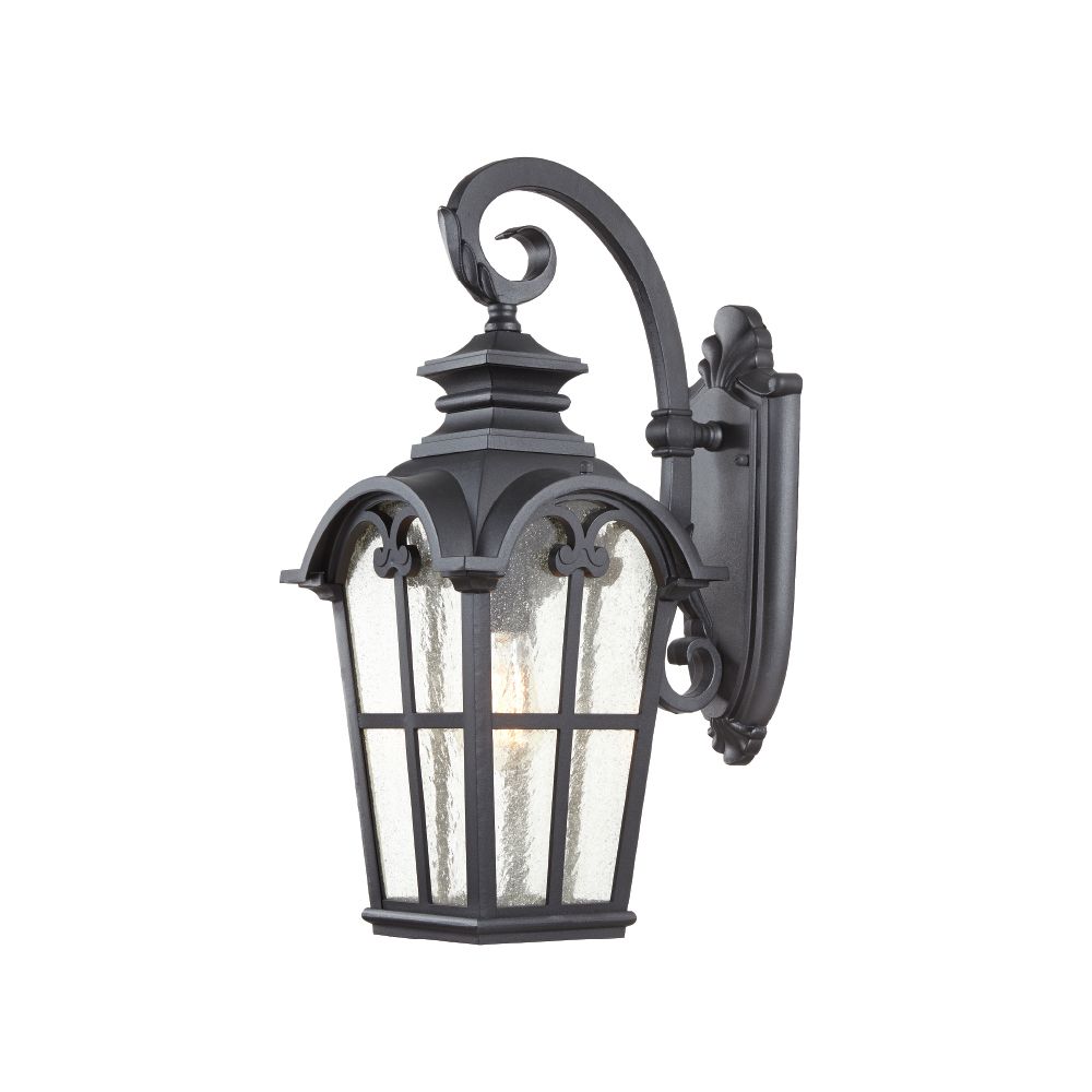 Blair 100W 1Light Black Outdoor Wall Lantern with Seeded Blair 100W 1Light Black Outdoor Wall Lantern with Seeded
